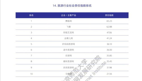 互聯(lián)網(wǎng)旅游企業(yè)履責表現(xiàn)如何 北師大這份報告排出名次